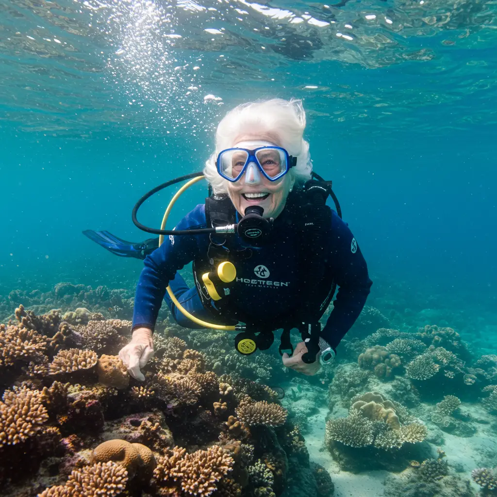 Trying scuba diving