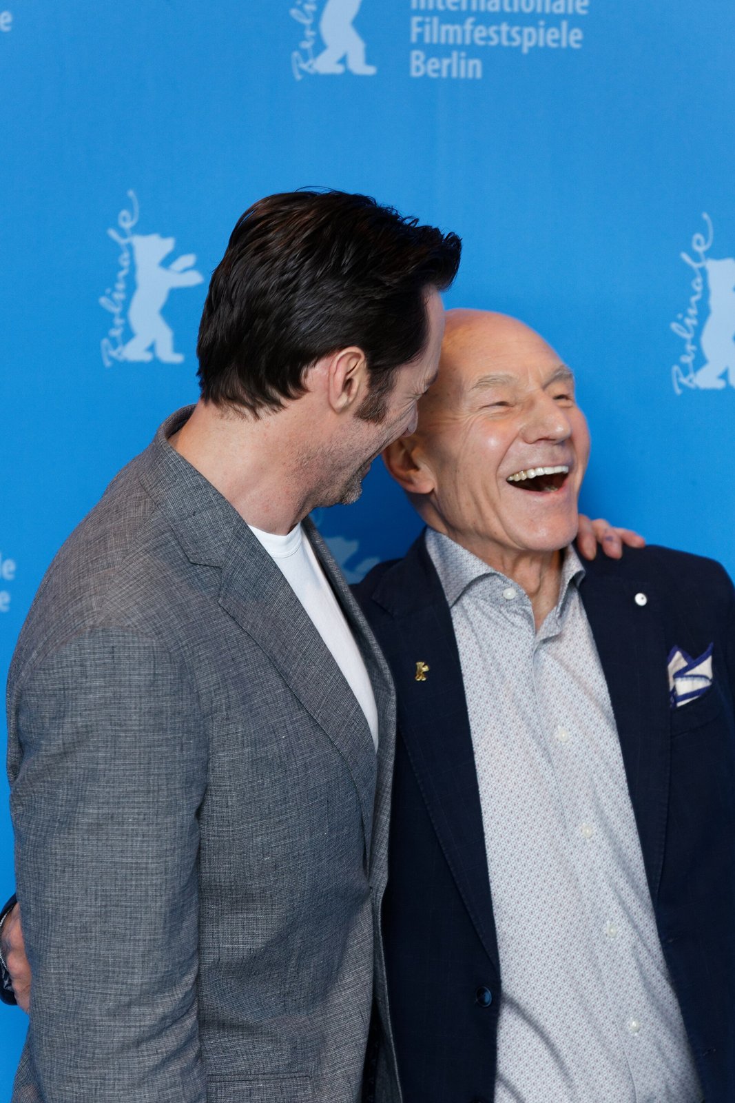 With Hugh Jackman, 2017. Maximilian Bühn, CC BY-SA 4.0, Wikimedia Commons (resized)